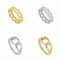 Bague en métal doré 24K pour femmes anneau unisexe hip hop/Rock géométrie circulaire Punk