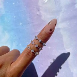 Bague fleur CZ bleue simple plaquée or pour femmes et filles bijoux esthétiques mignon mode