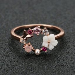 Bagues en cristal papillon et fleurs pour femmes et filles bijoux créatifs en or rose cadeau de