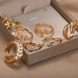 Bagues de Cuir oral elu en Clip Blanc de Luxe pour Femme Anneau de Doigt Ouvert et Réglable Bijoux