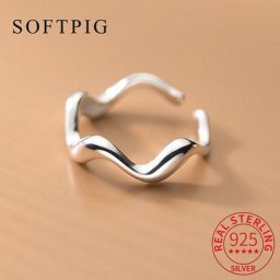 SOFTPIG INS-Bague Ajustable en Argent Sterling 925 pour Femme Bijoux Fins Classiques et