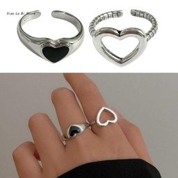 XXineau-Bague goutte d'huile noire pour couples bijoux romains anniversaire fiançailles cadeau