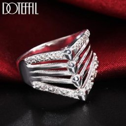 DOTEFFIL – bague en argent Sterling 925 AAA pour hommes et femmes bijoux en cristal Zircon à la