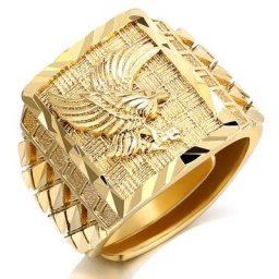 Milangirl-Bague en or redimensionnable pour homme bijoux de doigt aigle punk rock document de