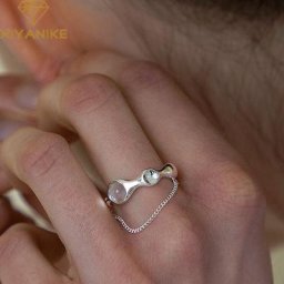 XIYANIKE – bague en Zircon vert pour femmes élégant manchette ouverte bijoux tendance cadeau de