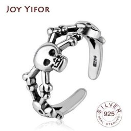 Bagues punk gothiques rétro pour hommes et femmes matiques tête de mort chimilote bijoux