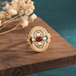TIOWIOS DNam-Bague rétro en émail plaqué or pour femme bijou aristocratique disponible en blanc et