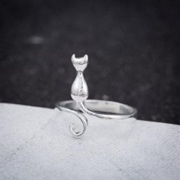 Oly2u Nouveau Plaqué kitty Chat Anneaux Pour Femmes Et Hommes Bijoux Belle Doigt Anneaux Ouverts