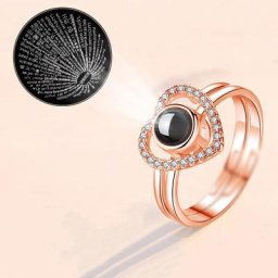 Bague de mariage de luxe pour femme ensemble de bagues de Projection I Love You 100 langues