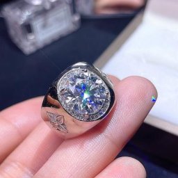 Bague de luxe pour hommes grande taille 5ct Moissanite bijoux en argent 925 véritable diamant