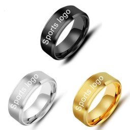 Personnalisez votre logo de sport pour hommes bague en acier au titane football américain