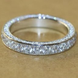 Bague en métal incrusté de documents argentés pour dames bague de fiançailles bague de mariage
