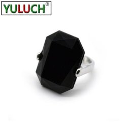 Grandes matiques en pierre carrée noire pour femmes ou hommes matiques en cristal bijoux de