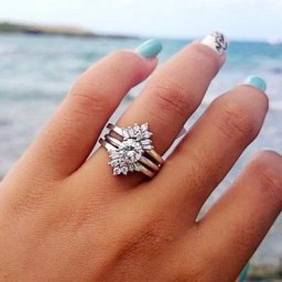 Bagues de fiançailles et de mariage pour femmes ensemble de 3 pièces bagues romantiques en Zircon