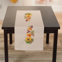 Chemin de table à broder ""tournesols/automne