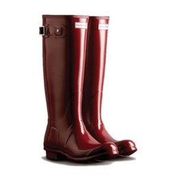 Hunter Bottes Hautes Brillantes Originales Automne Rouge