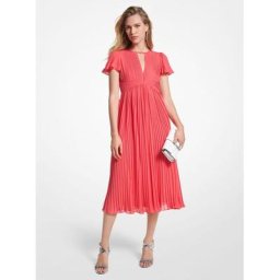 Michael Kors Robe plissée mi-longue en crêpe georgette
