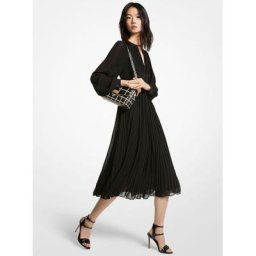 MICHAEL Michael Kors Robe plissée mi-longue en crêpe georgette