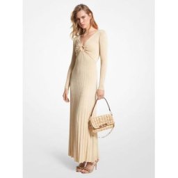 MICHAEL Michael Kors Robe longue en tricot extensible métallisée avec anneau