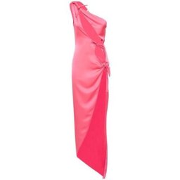The Attico Robe En Satin Doublé Avec Nœuds