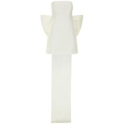 ROTATE BIRGER CHRISTENSEN Robe courte en taffetas plissé avec nœud herlana