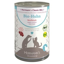 24x400g pur poulet bio Herrmann's - Nourriture pour chien