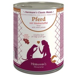 6x800g Sensitive cheval, patates douces Herrmann's - Nourriture pour chien