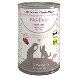 24x400g pure dinde bio Herrmann's - Nourriture pour chien