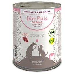 24x800g dinde bio Herrmann's - Nourriture pour chien