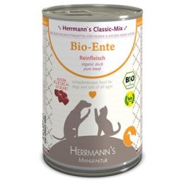 12x400g Herrmann's Pure viande pur canard bio - Pâtée pour chien