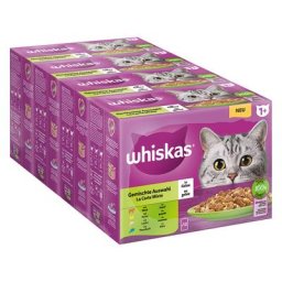 Whiskas 1+ 96 x 85 g pour chat - Sélection mixte en gelée