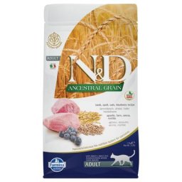 1,5kg Farmina N&D Ancestral Grain Adult agneau, myrtilles - Croquettes pour chat