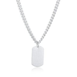 KUZZOI - KUZZOI Collier Hommes pendentif plaque mat en argent sterling 925 collier 1 unité