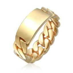 KUZZOI - KUZZOI Bague Hommes sceau optique de chaîne maillons en argent sterling 925 1 unité
