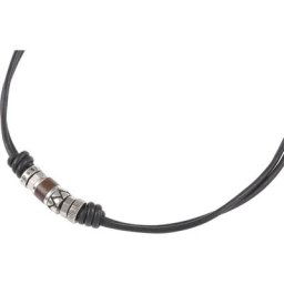 Fossil - Chaînette Acier inoxydable, Cuir collier 1 unité
