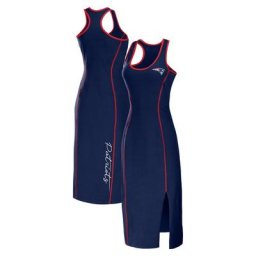 Robe mi-longue WEAR by Erin Andrews bleu marine à dos nageur pour femmes des Patriots de la Nouvelle-Angleterre