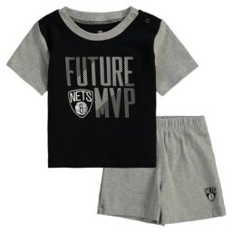 Ensemble de vêtements pour bébés Brooklyn Nets Nike - Léche-botte, short et T-Shirt - Infant - unisexe Taille: 18 Months