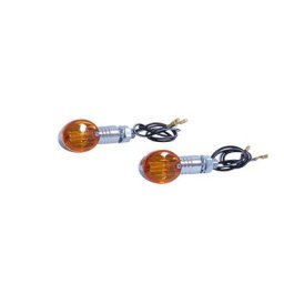 HIGHWAY HAWK Turn signal SET MINI style court, chrome, argent
