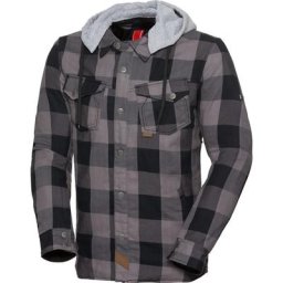 IXS Classic Moto-Flanell Veste Textile moto, noir-gris, taille L