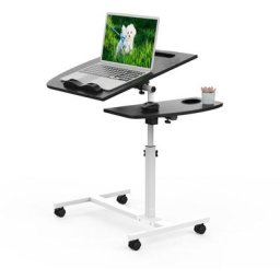 Tonghua - Table d'appoint réglable en hauteur - Support pour ordinateur portable,Avec roulettes et