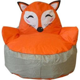 Pouf enfant en polyester Animal Renard - Orange