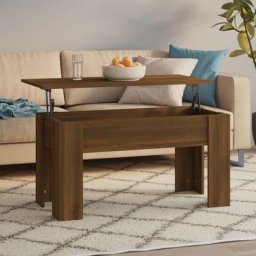 Table basse Contemporain - Bout de canapé Table Café - Chêne marron 101x49x52 cm Bois d'ingénierie