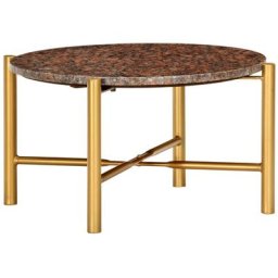 Vidaxl - Table basse Marron 60x60x35 cm Pierre véritable texture marbre Marron