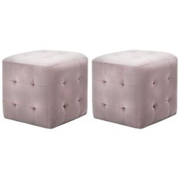 2 pcs Poufs Rose 30 x 30 x 30 cm Tissu velours Vidaxl Pink