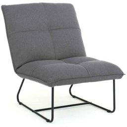 Fauteuil kate pieds métal dossier modulable 5 positions en tissu gris anthracite - Gris