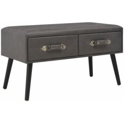 Table basse Gris 80x40x46 cm Similicuir Vidaxl Gris