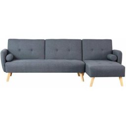 Canapé scandinave convertible 3 places gris foncé leska - Gris foncé