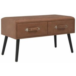 Table basse Marron foncé 80x40x46 cm Similicuir Vidaxl Marron foncé