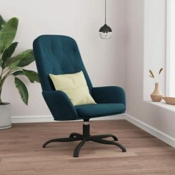 Chaise de relaxation Fauteuil relax - Bleu Velours Bonnevie 95208