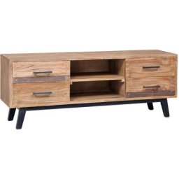 Meuble tv 120 x 30 x 45 cm Bois de teck solide Vidaxl Brun